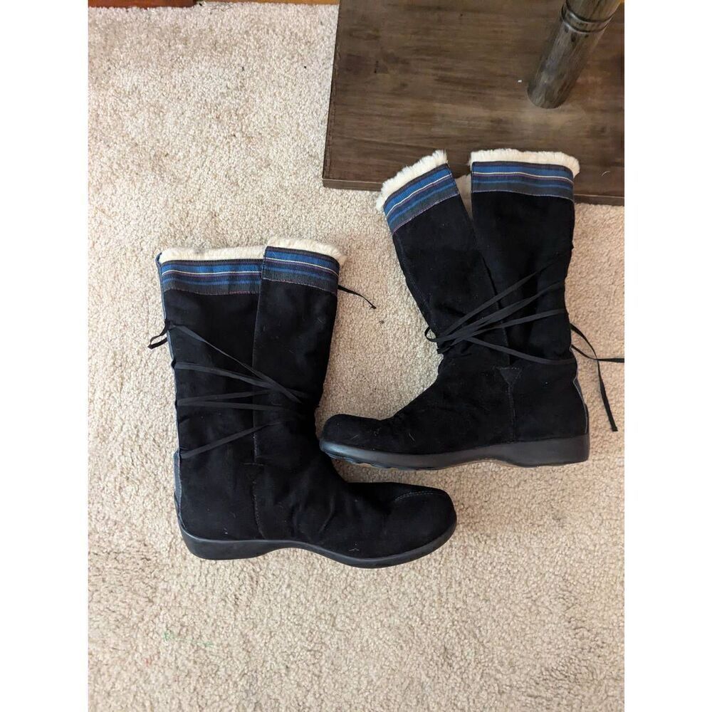 Kenzo Women’s EU 40 US 10 Black Sherpa Lined Tall Boots Snow Rain